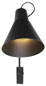 Candeeiro de parede design preto ajustável - Luna