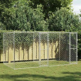 vidaXL Jaula para cão Prateado 400 x 200 x 200 cm Aço Galvanizado