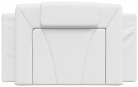 Almofadão de cabeceira 80 cm couro artificial branco