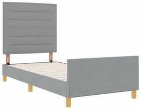 Cama vidaXL Cinza Claro 90x200 cm Tecido