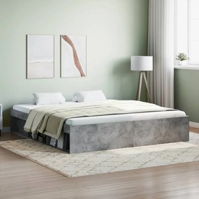 vidaXL Estrutura de cama super king size 180x200 cm cinza cimento