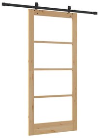 Porta de Correr vidaXL com Conjunto de Hardware 'ORKDAL'Madeira Sólida