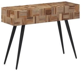 Mesa consola 110x34x80 cm madeira de teca recuperada maciça