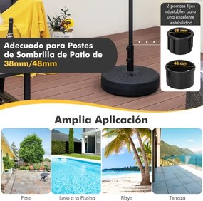 Suporte de guarda-sol insuflável resistente 50 x 36 cm (diâmetro x altura), compatível com hastes de 38/48 mm, capacidade de carga de 22 kg, para jard