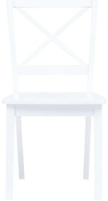 Cadeiras de jantar 2 pcs madeira de seringueira maciça branco