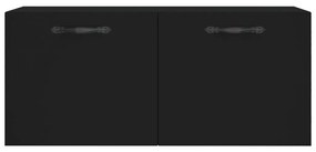 Armário de parede 80x36,5x35 cm derivados de madeira preto