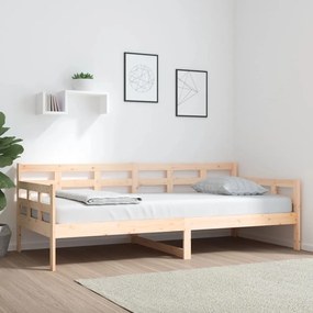 vidaXL Sofá-cama 90x200 cm madeira de pinho maciça