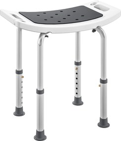 HOMCOM Assento de Duche Regulável em Altura Banqueta de Duche Ergonômica Pés Antiderrapantes Capacidade Máx. 135 kg Alumínio HDPE Cinza | Aosom Portugal