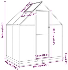 Estufa com estrutura de base 169x114x202 cm alumínio antracite