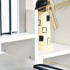 HOMCOM Estante para Livros de 6 Níveis Estante com 11 Compartimentos Abertos para Sala de Estar Escritório Estúdio Anti-Tombo Carga Máxima 100kg 61x21,6x162,6cm Branco