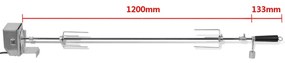 Espeto Rotisserie de churrasqueira + motor profissional de aço 1200 mm