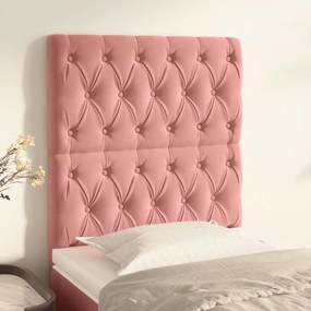 Cabeceira de cama 2 pcs veludo 80x7x78/88 cm rosa