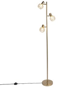 Candeeiro de pé design dourado 3 luzes ajustáveis - Mesh Moderno,Design