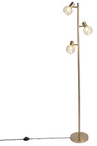 Candeeiro de pé design dourado ajustável 3-luzes - MESH Moderno,Design