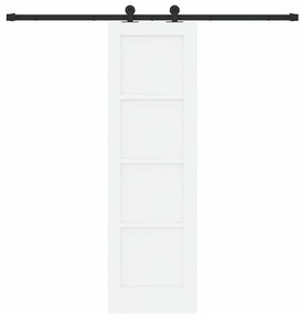 Porta Deslizante vidaXL com Conjunto de Hardware Branca 61x198,5 cm Ma