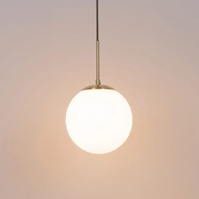 Art Deco hanglamp goud met opaal glas incl. rail adapter wit 1-fase - Slimline Flore Art Deco