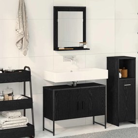 vidaXL Conjunto de Móveis para Banheiro 2 pcs Preto 80 x 33 x 60 cm