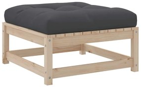 10 pcs conjunto sofás jardim c/ almofadões madeira pinho maciço