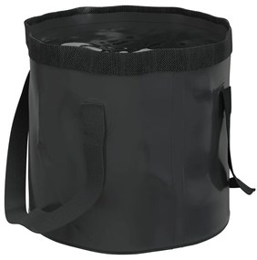 Baldes dobráveis 2 pcs 30 L PVC preto