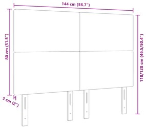 Cabeceira vidaXL Design Simples Cinza Escuro 140 cm Tecido de Corduroy
