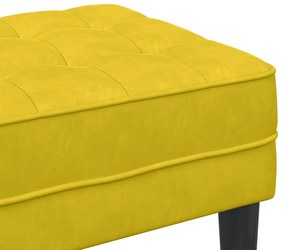Banco Amarelo 113x57x39 cm de Veludo