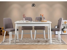 Conjunto de Mesa e Cadeiras Costa – Branco e Cinzento – Mesa: 120x77x7
