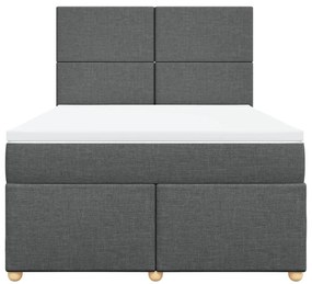 Cama com molas/colchão 140x200 cm tecido cinzento-escuro
