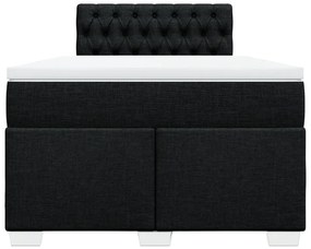 Cama boxspring com colchão 120x190 cm tecido preto