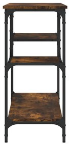Mesa consola c/ prateleiras 100x35x75 cm carvalho fumado
