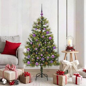 vidaXL Árvore de Natal Artificial Articulada com Cones Verde 150 cm