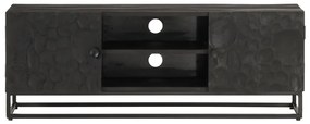 Móvel de TV 110x30x40 cm mangueira maciça e ferro preto