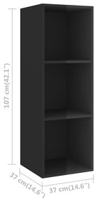 3 pcs conjunto móveis de TV derivados madeira preto brilhante