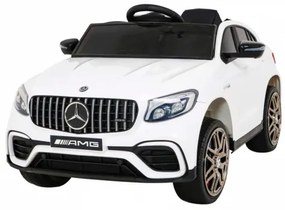 Carro elétrico para Crianças 12V 4x4 Mercedes Benz GLC63S Rodas de EVA, Assento de couro Branco