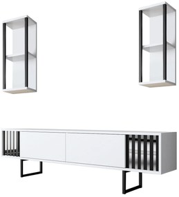 Unidade TV Chrome Line – Branco/Preto – 180x30x48 cm