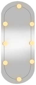 Espelho de parede oval com luzes LED 35x80 cm vidro