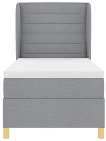 Cama Box Spring com Colchão vidaXL Cinza Claro 90x200 cm Tecido