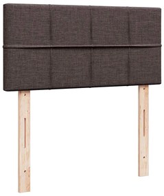 Cama com molas/colchão 90x200 cm tecido castanho-escuro