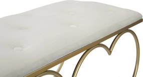 BANCO CORAÇÃO 105X37,5X51,5 CM DOURADO E CREME