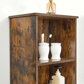 Armário de casa de banho alto 40 x 30 x 167 cm castanho vintage