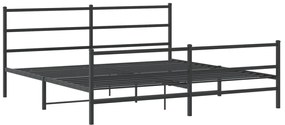 Estrutura de cama com cabeceira e pés 180x200 cm metal preto