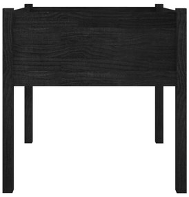 Vaso/floreira de jardim 2 pcs 70x70x70 cm pinho maciço preto