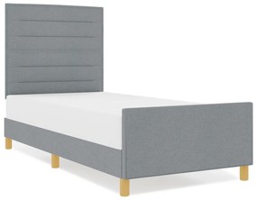Cama vidaXL Cinza Claro 90x200 cm Tecido