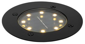 Foco de chão moderno preto com LED IP65 solar - Terry Moderno