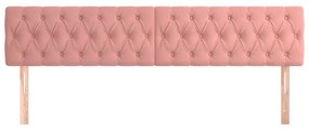 Cabeceira de cama 2 pcs veludo 100x7x78/88 cm rosa
