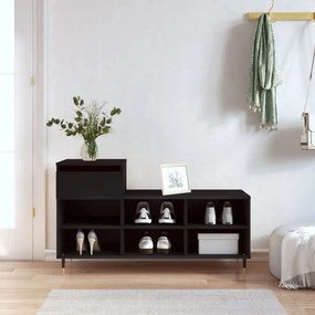 vidaXL Sapateira 102x36x60 cm derivados de madeira preto