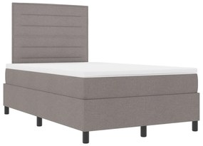 Cama Box Spring com Colchão Taupe 120x200 cm de Tecido