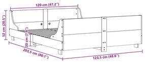 Estrutura de cama com cabeceira 120x200 cm pinho maciço