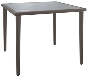 5 pcs conjunto lounge de jardim c/ almofadões vime PE cinzento