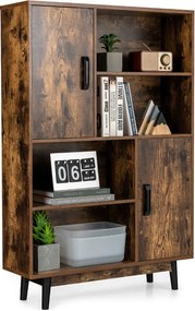 Armário de Madeira "Ollen" - 80 x 24 x 119,5 cm - 4 Níveis com Portas