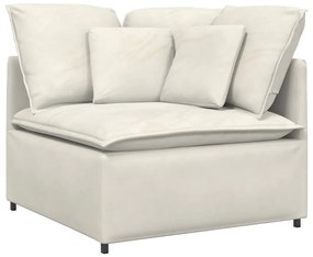 Sofá modular com almofadas veludo creme